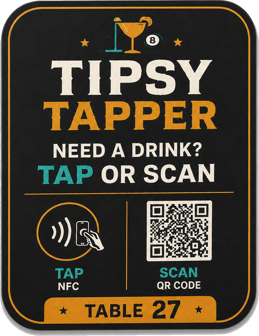Tipsy Tapper NFC and QR table marker